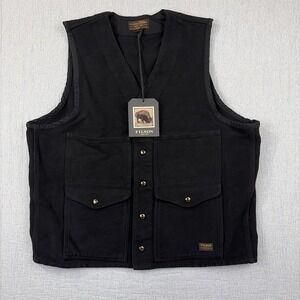 Filson Beartooth Cruiser Vest Snap Button Black Size XL Wind Resistant